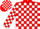 Red, white blocks, red 'tk' on white block