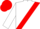 White, black and red sash, red cap