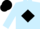 Light blue, black diamond, black cap