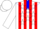 White, red stripes, white stars on blue yoke, white cap