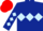 DARK BLUE, LIGHT BLUE triple diamond, diamonds on sleeves, RED cap