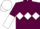 Maroon, White triple diamond, halved sleeves, White cap