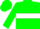 Green, orange 'oc' in white hoop, white hoop on green sleeves, green cap