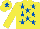 Yellow, Royal Blue stars, Yellow sleeves, Yellow cap, Royal Blue star