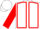 White, red seams on sleeves