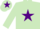 Light green, purple star and star on cap
