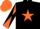 Black, orange star, orange and black diabolo on sleeves, orange cap