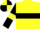 Yellow, black hoop, black sleeves, yellow armlets, quartered cap