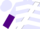 Lavender, purple and white sash, white chevrons on lavender and purple halved sleeves, lavender cap