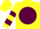 Yellow, Maroon Ball, Maroon Bars On Sleeves, Yellow Cap