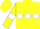 Yellow, white triple diamond, white armlets on sleeves, yellow cap