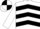 White, black chevrons, quartered cap