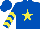 Royal blue, yellow star, yellow chevrons on sleeves