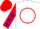 White, red circle, red sleeves, blue stars, red cap