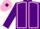 Purple, pink seams, purple sleeves, pink cap, purple diamond