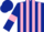 Dark blue and pink stripes, dark blue sleeves, pink armlets, dark blue cap