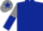Dark blue, grey and dark blue halved sleeves, grey cap dark blue star