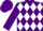 Purple, white diamonds, purple sleeves, purple cap