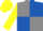 Grey and royal blue (quartered), yellow sleeves and cap