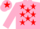 Pink, red stars, pink cap, red star