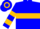 Blue, gold hoop