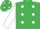 Emerald green, white spots, white sleeves, white spots on cap