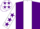 Purple, white stripe, white sleeves, purple stars