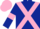 Dark Blue, Pink cross belts, armlets and cap