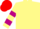 Primrose, violet hooped sleeves, red cap