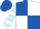 Royal blue and white (quartered), light blue and white hooped sleeves, royal blue cap