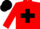 Red, black maltese cross, black band on sleeves, black cap