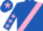 Royal Blue, Pink sash, Royal Blue sleeves, Pink stars, Royal Blue cap, Pink star
