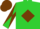 Lime, chocolate diamond, lime and chocolate diagonally quartered sleeves, chocolate cap
