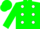 Kelly green, white dots, kelly green cap