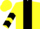 Yellow, black stripe, black chevrons on sleeves, yellow cap