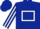 DARK BLUE, WHITE hollow box, striped sleeves