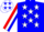 Blue, white stars, red and white stripe sleeves