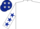 White, dark blue stars on sleeves and cap