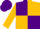Purple, gold 'cms' on purple and gold  quartered sleeves, purple cap