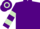 Purple, light green hooped sleeves and cap