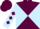 Maroon and Light Blue diabolo, Light Blue sleeves, Maroon diamonds and diamonds on cap