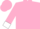 Pink, white 't' in white horseshoe, white cuffs