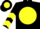 Black, playing cards emblem on yellow ball, yellow chevrons on sleeves