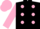 Black, pink spots, sleeves and cap