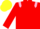 Red, Pink epaulets, yellow cap