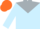 Light blue, silver yoke and pretzel emblem, orange cap