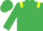 Emerald green, yellow epaulets