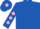 Royal blue, pink diamonds on sleeves, royal blue cap, pink diamond