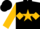 Black, gold sheriff's star, gold diamond hoop on sleeves