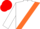 White, orange sash, orange stripe on white sleeves, red cap